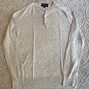 Bonobos Men's Long-Sleeve Gray Henley Slim XS